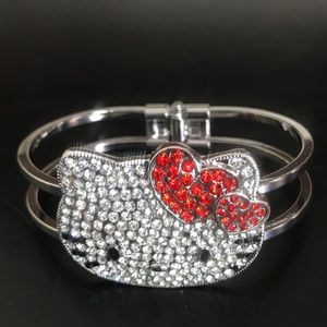 X Large Red Heart Hello Kitty Crystal Bracelet